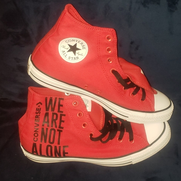 converse we are not alone red